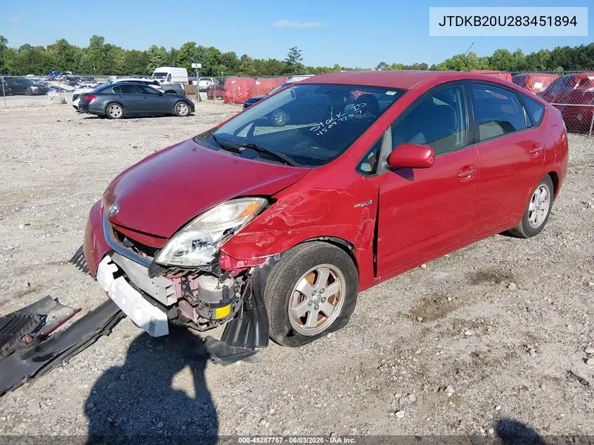 JTDKB20U283451894 2008 Toyota Prius