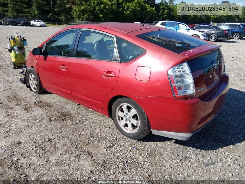 JTDKB20U283451894 2008 Toyota Prius