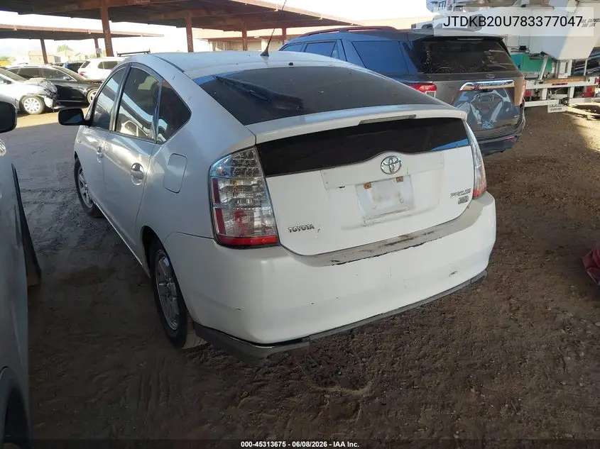 JTDKB20U783377047 2008 Toyota Prius