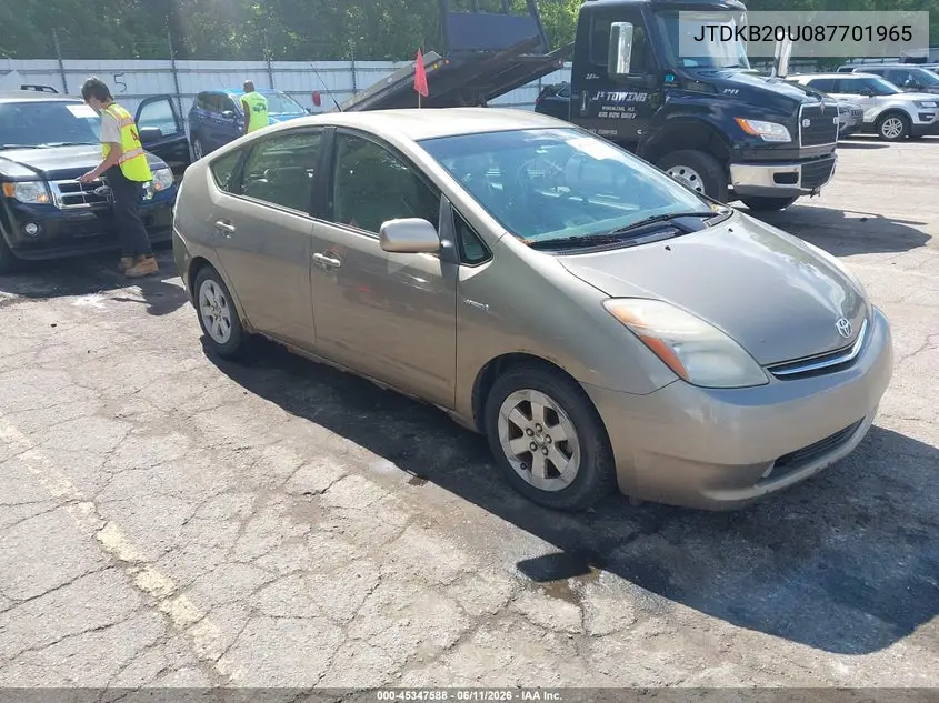 2008 Toyota Prius VIN: JTDKB20U087701965 Lot: 45347588