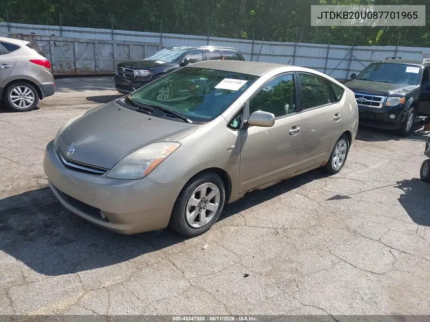 2008 Toyota Prius VIN: JTDKB20U087701965 Lot: 45347588