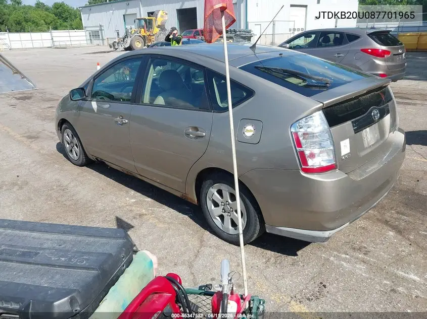 2008 Toyota Prius VIN: JTDKB20U087701965 Lot: 45347588