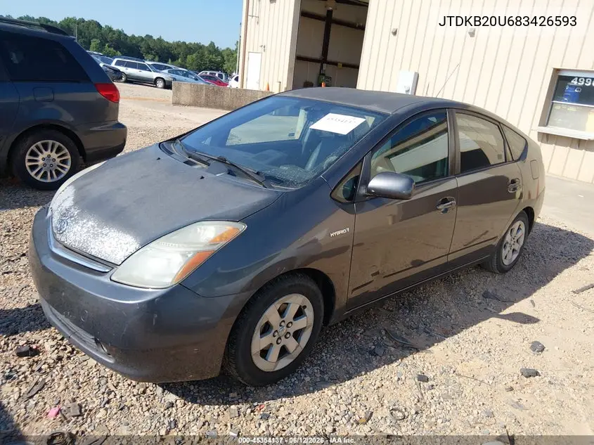 2008 Toyota Prius VIN: JTDKB20U683426593 Lot: 45354137