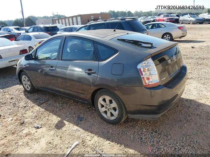 2008 Toyota Prius VIN: JTDKB20U683426593 Lot: 45354137