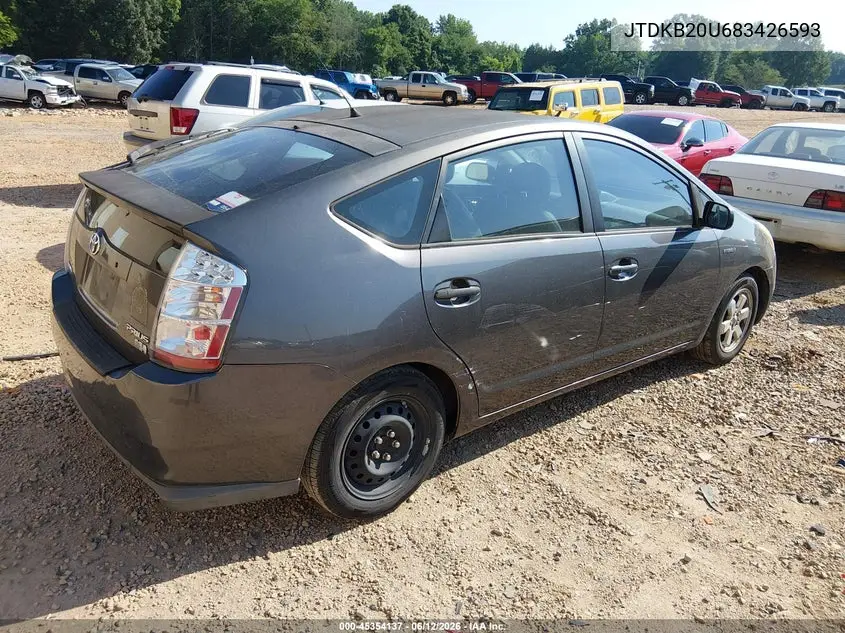 2008 Toyota Prius VIN: JTDKB20U683426593 Lot: 45354137
