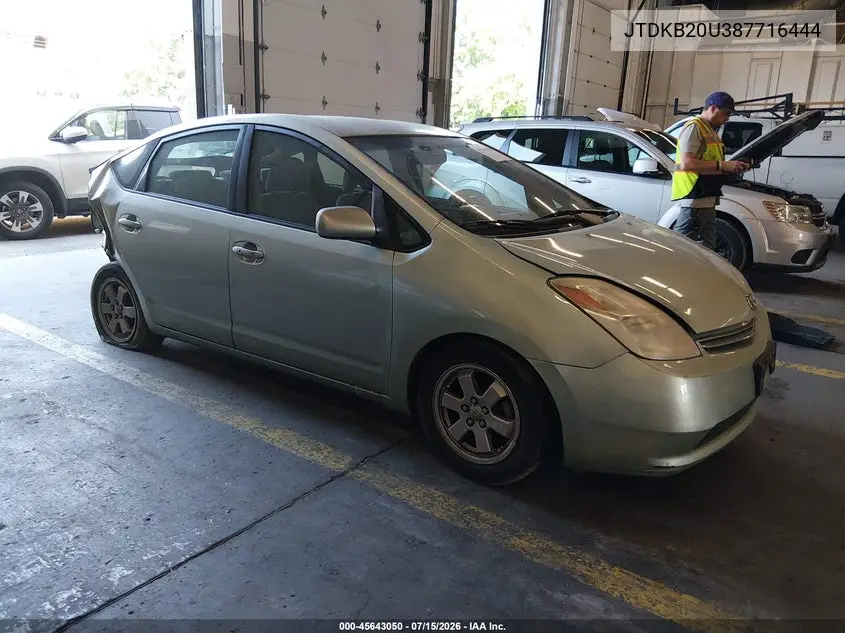 2008 Toyota Prius VIN: JTDKB20U387716444 Lot: 45643050