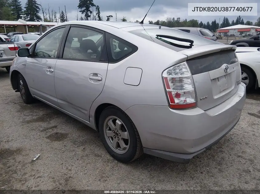 2008 Toyota Prius VIN: JTDKB20U387740677 Lot: 45656425
