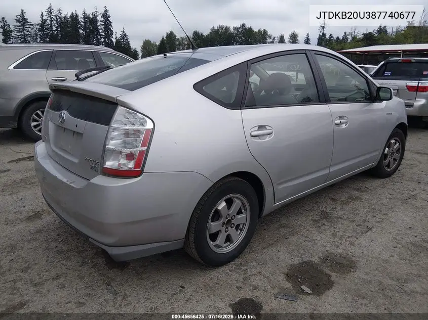 2008 Toyota Prius VIN: JTDKB20U387740677 Lot: 45656425