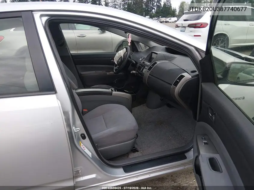 2008 Toyota Prius VIN: JTDKB20U387740677 Lot: 45656425