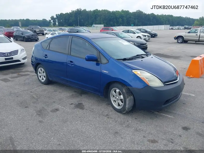 2008 Toyota Prius VIN: JTDKB20U687747462 Lot: 45683496