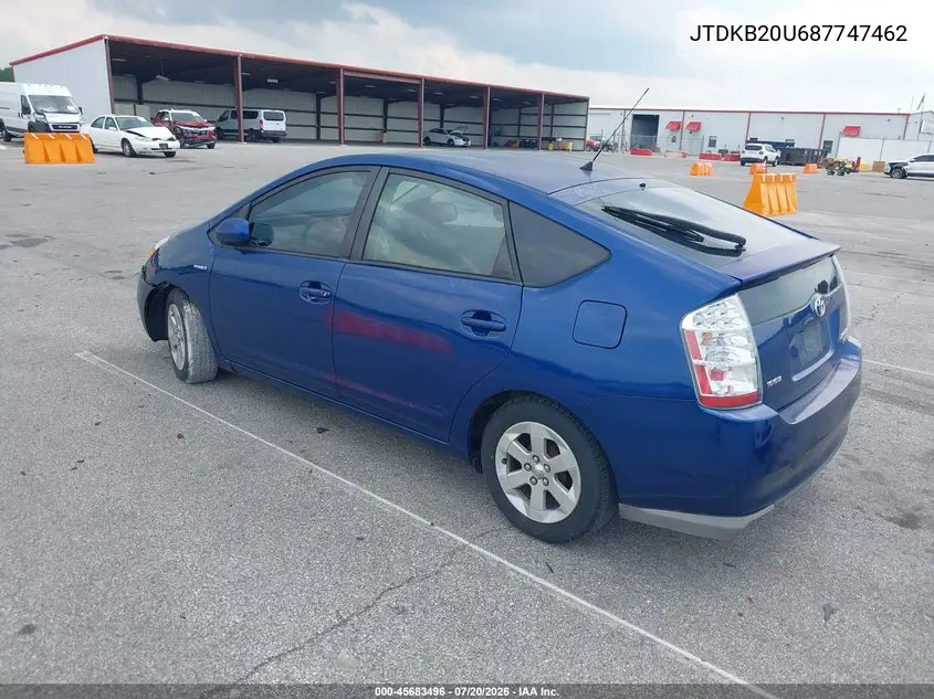 2008 Toyota Prius VIN: JTDKB20U687747462 Lot: 45683496