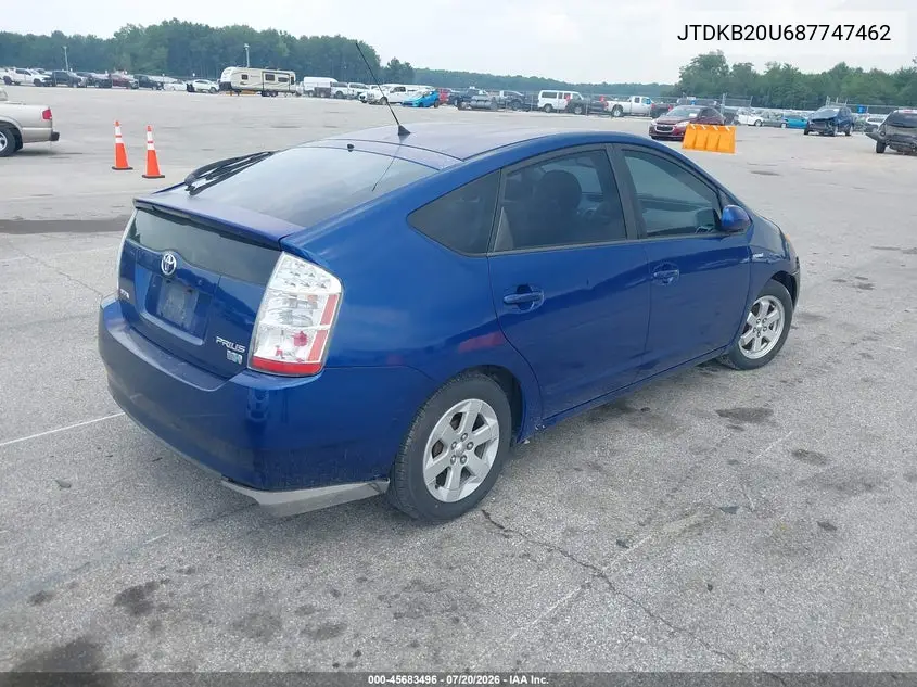 2008 Toyota Prius VIN: JTDKB20U687747462 Lot: 45683496
