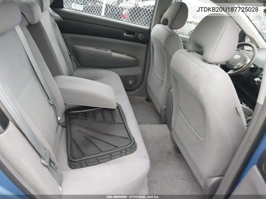 2008 Toyota Prius VIN: JTDKB20U187725028 Lot: 45684895