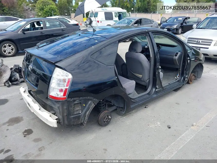 2009 Toyota Prius VIN: JTDKB20U397855667 Lot: 45688371