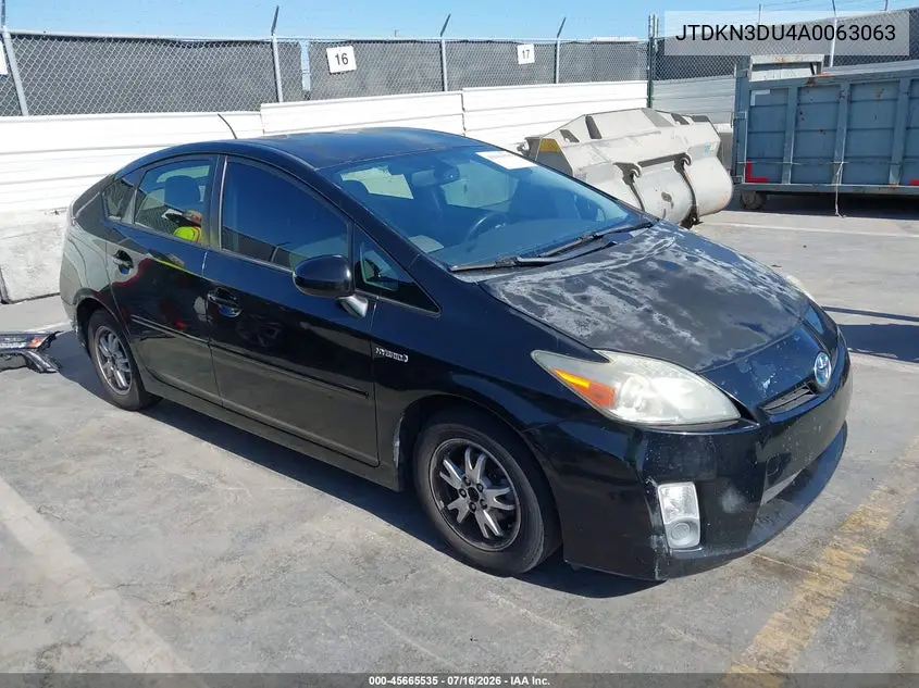 2010 Toyota Prius Iv VIN: JTDKN3DU4A0063063 Lot: 45665535