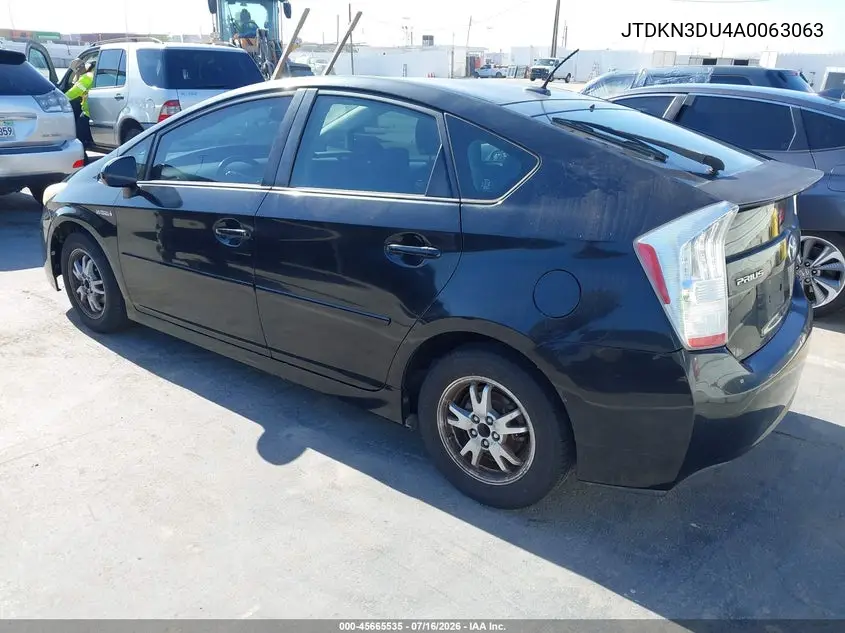 2010 Toyota Prius Iv VIN: JTDKN3DU4A0063063 Lot: 45665535