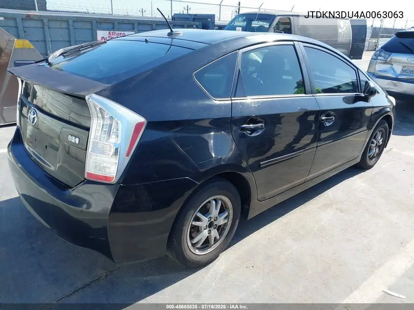 2010 Toyota Prius Iv VIN: JTDKN3DU4A0063063 Lot: 45665535