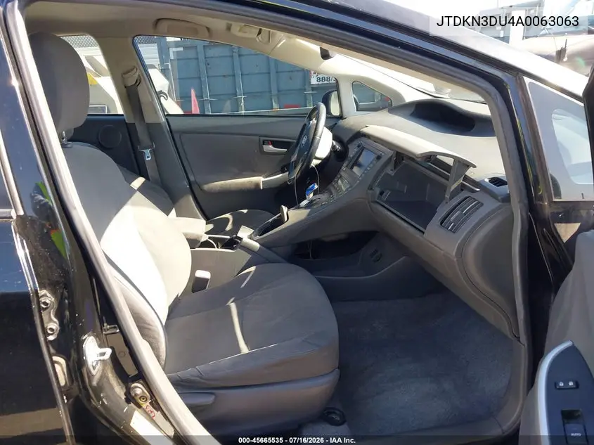 2010 Toyota Prius Iv VIN: JTDKN3DU4A0063063 Lot: 45665535