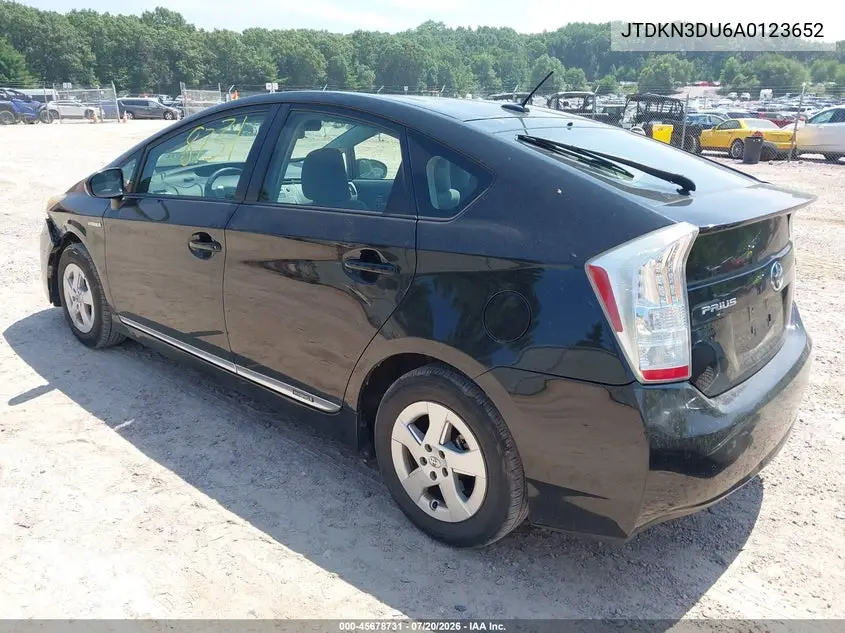 2010 Toyota Prius Iii VIN: JTDKN3DU6A0123652 Lot: 45678731