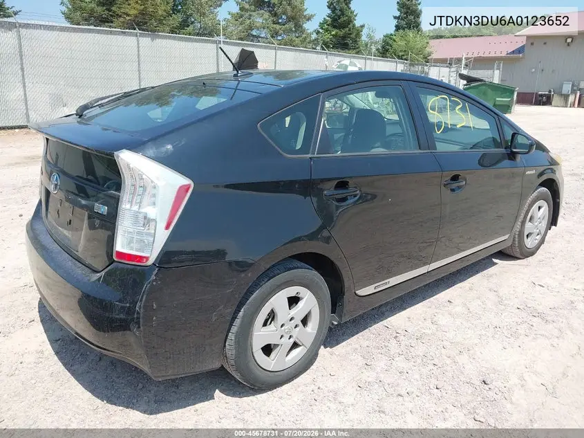 2010 Toyota Prius Iii VIN: JTDKN3DU6A0123652 Lot: 45678731