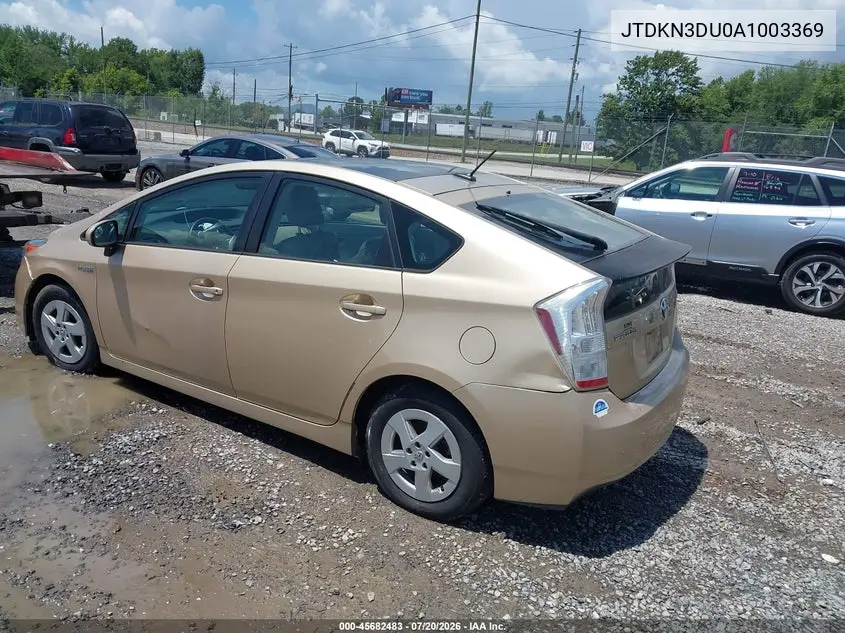 2010 Toyota Prius Iv VIN: JTDKN3DU0A1003369 Lot: 45682483