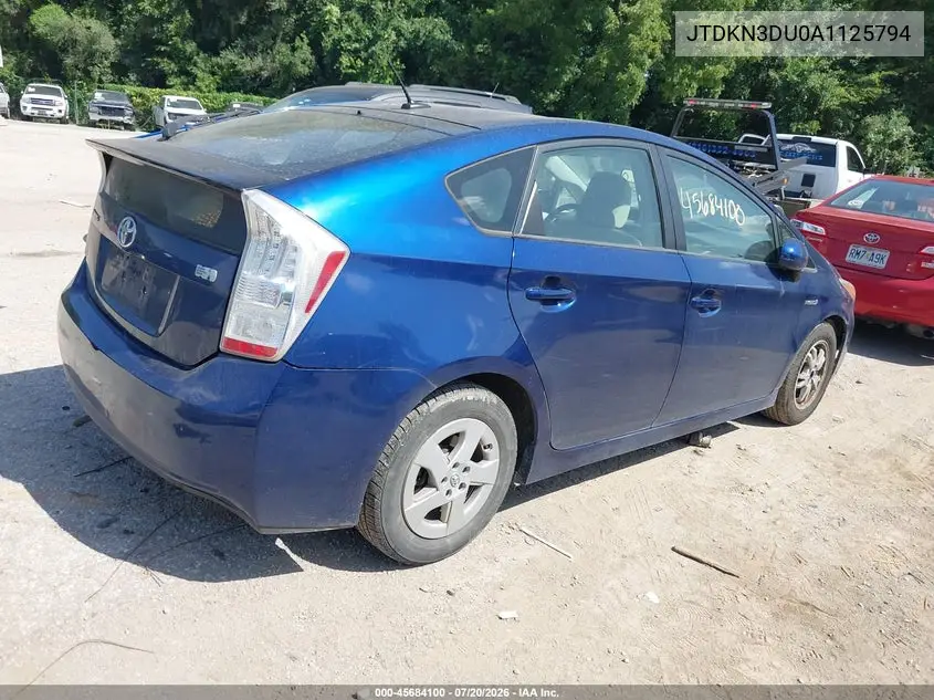 2010 Toyota Prius Iii VIN: JTDKN3DU0A1125794 Lot: 45684100