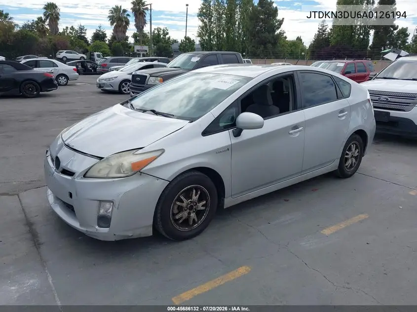 2010 Toyota Prius Ii VIN: JTDKN3DU6A0126194 Lot: 45686132