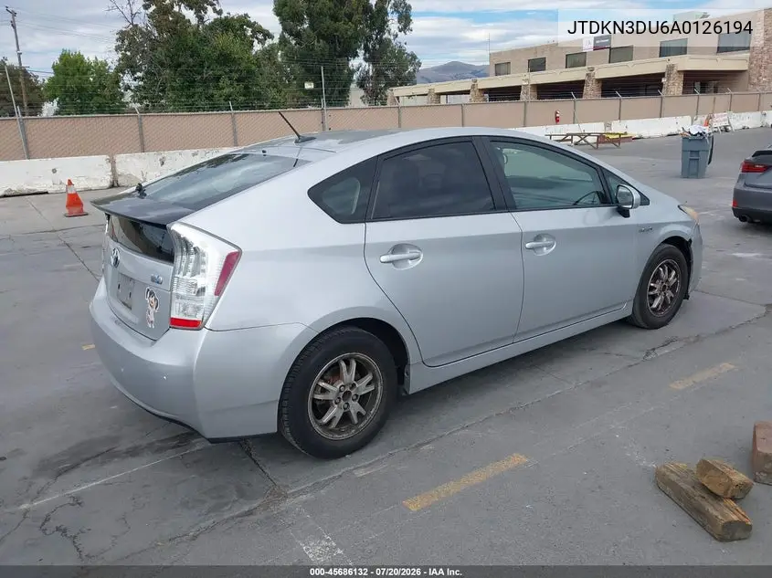 2010 Toyota Prius Ii VIN: JTDKN3DU6A0126194 Lot: 45686132