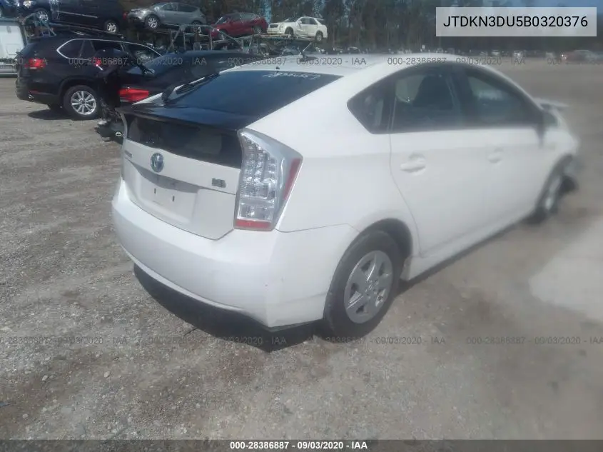 JTDKN3DU5B0320376 2011 Toyota Prius Two
