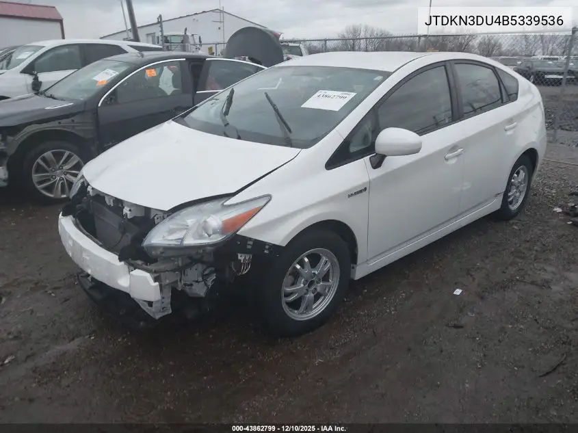 JTDKN3DU4B5339536 2011 Toyota Prius Three