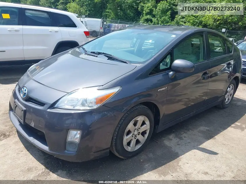 2011 Toyota Prius Three VIN: JTDKN3DU7B0273240 Lot: 45368148