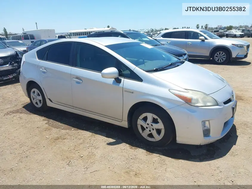 2011 Toyota Prius Three VIN: JTDKN3DU3B0255382 Lot: 45385388