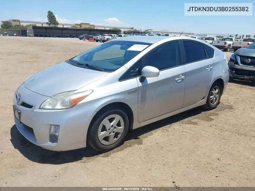 2011 Toyota Prius Three VIN: JTDKN3DU3B0255382 Lot: 45385388