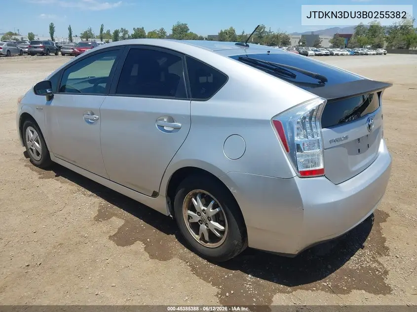 2011 Toyota Prius Three VIN: JTDKN3DU3B0255382 Lot: 45385388