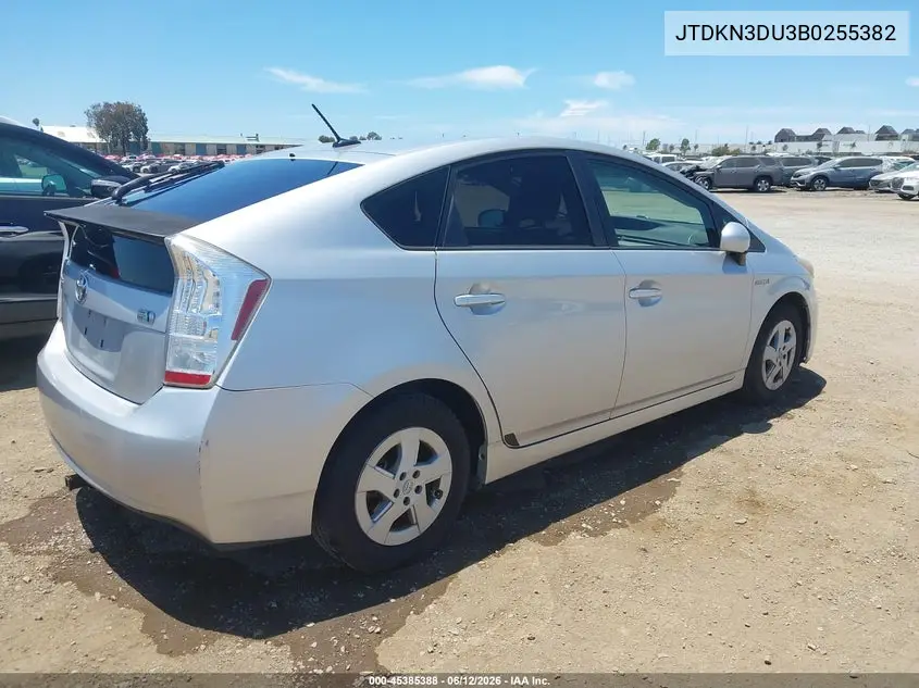 2011 Toyota Prius Three VIN: JTDKN3DU3B0255382 Lot: 45385388