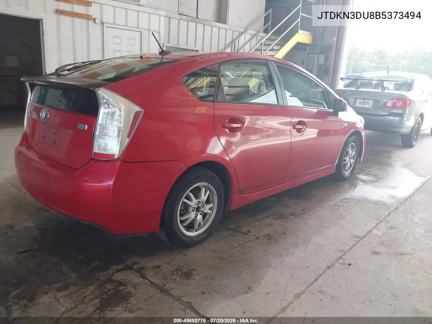 2011 Toyota Prius Two VIN: JTDKN3DU8B5373494 Lot: 45680776