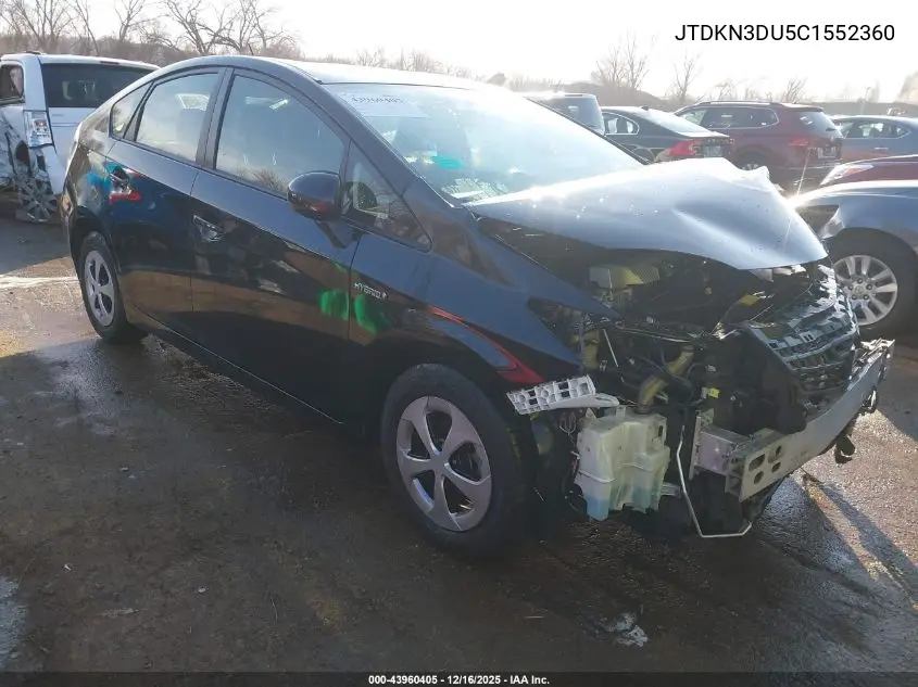 JTDKN3DU5C1552360 2012 Toyota Prius Three