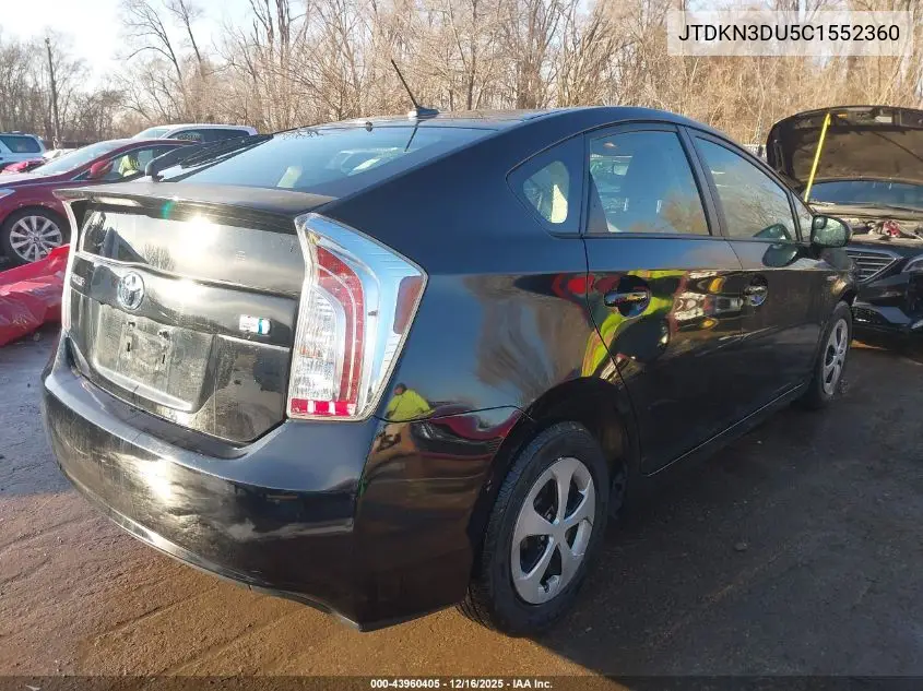 JTDKN3DU5C1552360 2012 Toyota Prius Three