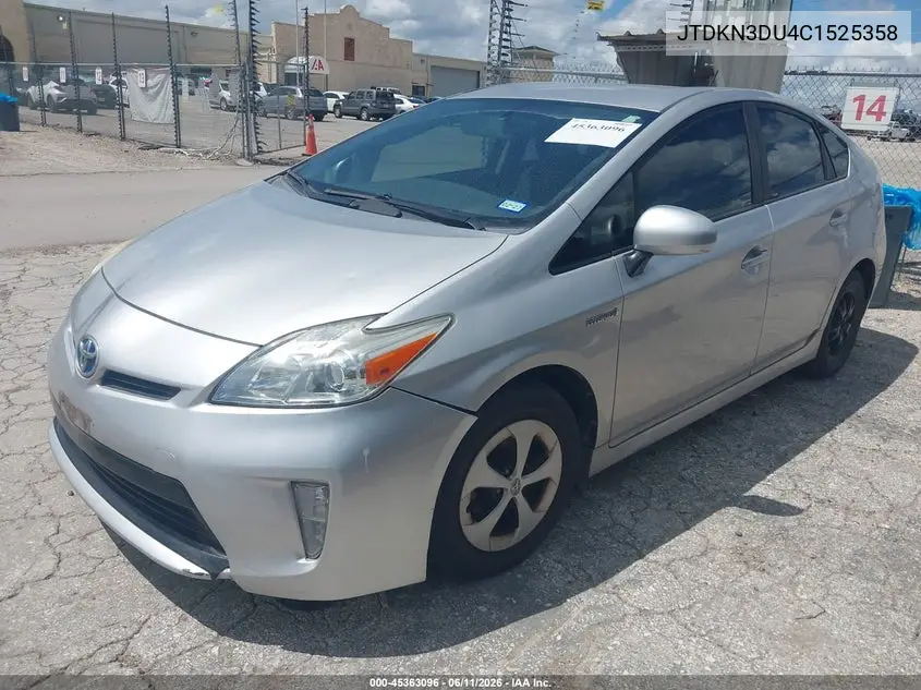 2012 Toyota Prius Two VIN: JTDKN3DU4C1525358 Lot: 45363096