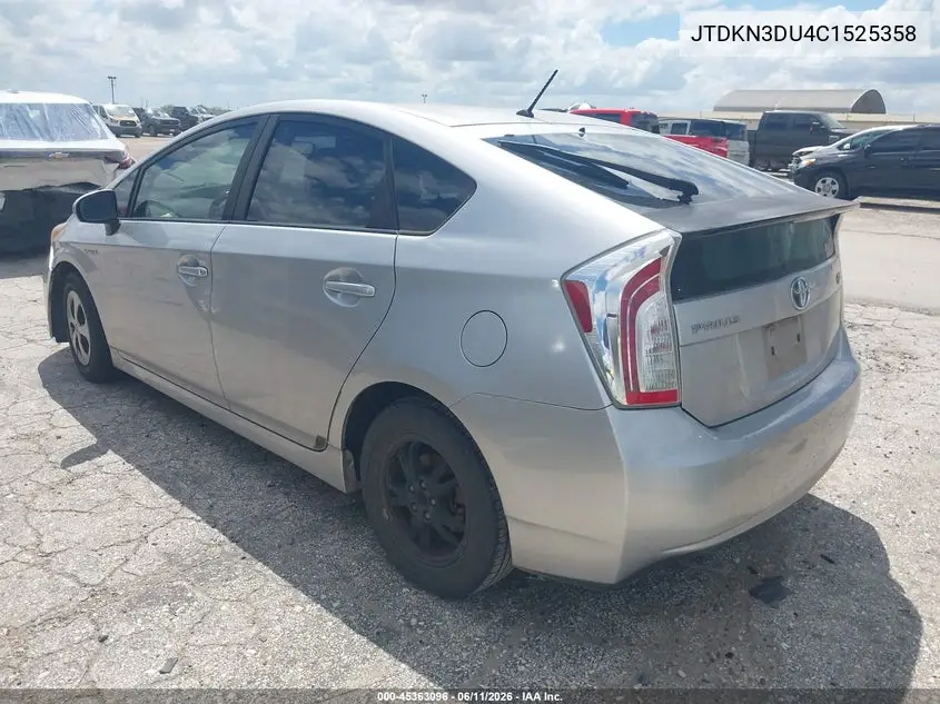 2012 Toyota Prius Two VIN: JTDKN3DU4C1525358 Lot: 45363096
