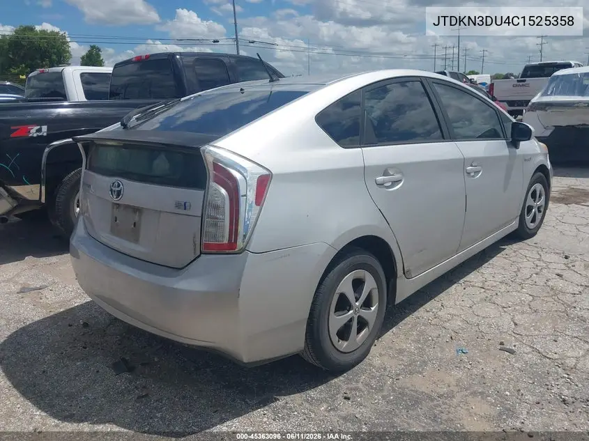 2012 Toyota Prius Two VIN: JTDKN3DU4C1525358 Lot: 45363096