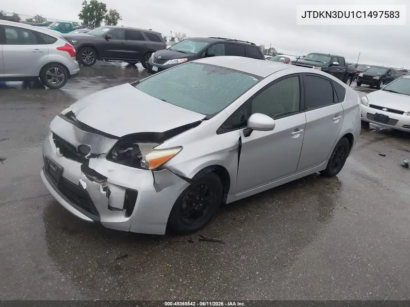 2012 Toyota Prius Two VIN: JTDKN3DU1C1497583 Lot: 45365542