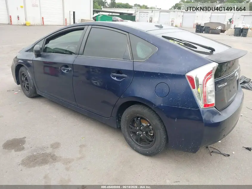 2012 Toyota Prius VIN: JTDKN3DU4C1491664 Lot: 45408886