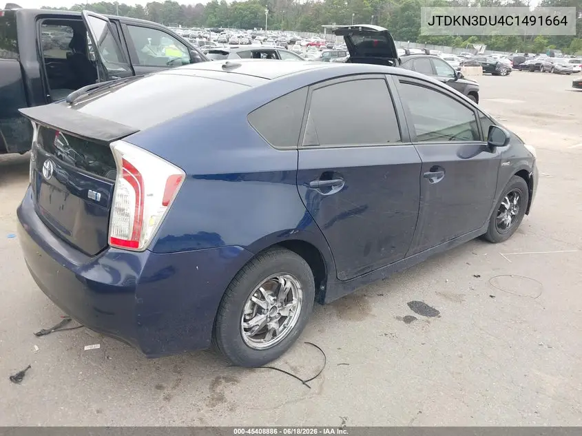 2012 Toyota Prius VIN: JTDKN3DU4C1491664 Lot: 45408886