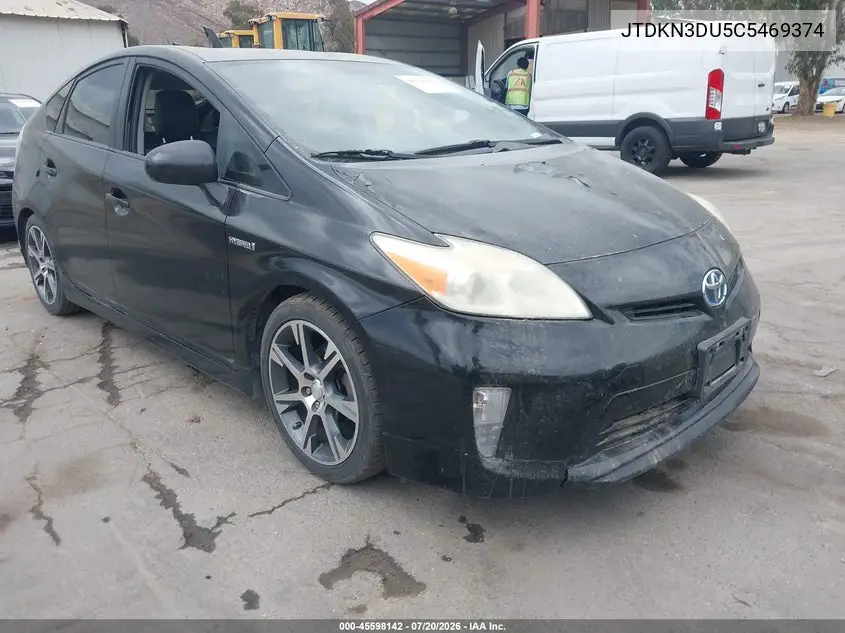 2012 Toyota Prius Two VIN: JTDKN3DU5C5469374 Lot: 45598142