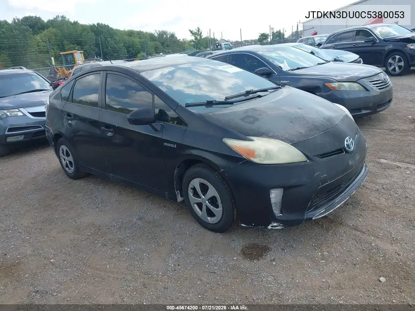 2012 Toyota Prius Two VIN: JTDKN3DU0C5380053 Lot: 45674200
