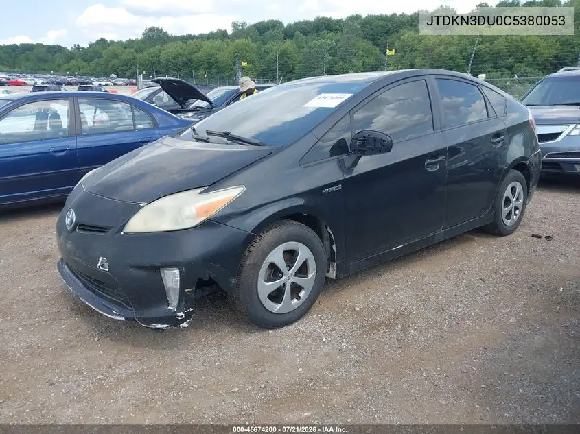 2012 Toyota Prius Two VIN: JTDKN3DU0C5380053 Lot: 45674200