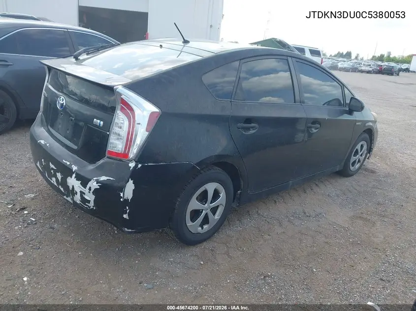 2012 Toyota Prius Two VIN: JTDKN3DU0C5380053 Lot: 45674200