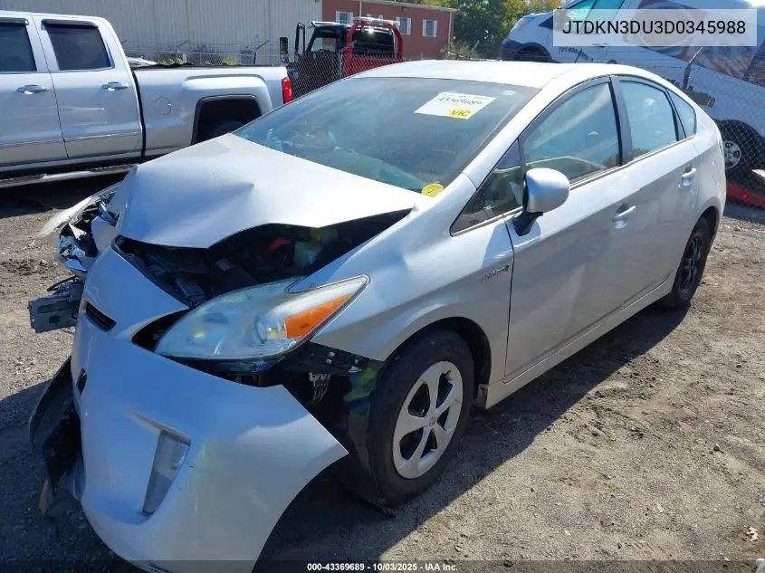JTDKN3DU3D0345988 2013 Toyota Prius Two