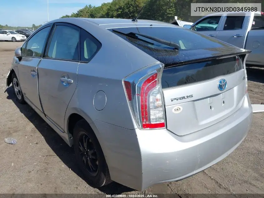 JTDKN3DU3D0345988 2013 Toyota Prius Two
